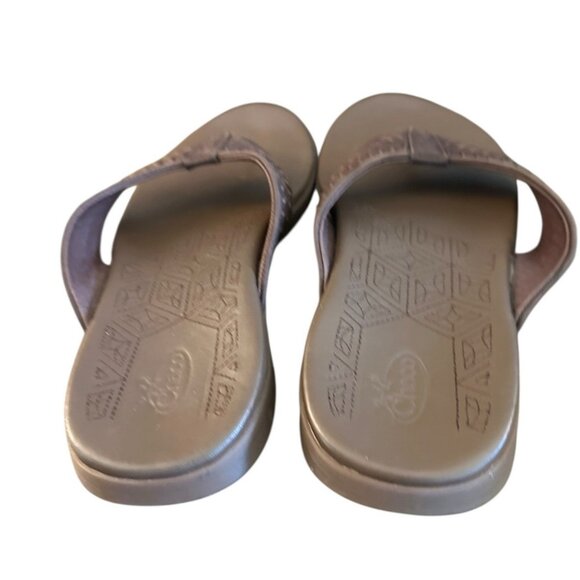 Chaco Jackson Leather Sandals Thongs Flip Flops Brown Mens Sz 9 Slip On Summer - Picture 3 of 8